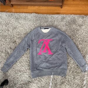 Louis Vuitton Gray Sweatshirt with Pink Logo